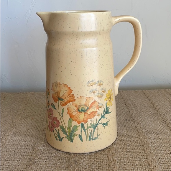 Speckled Pottery Pitcher style Vase with Handle - Picture 14 of 14